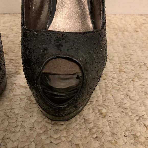 Madonna Truth or Dare Black Glitter Spike Shoes - Picture 4 of 15